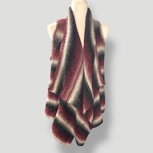 Bass Multicolor Wool Blend Ombre Striped Women's Vest